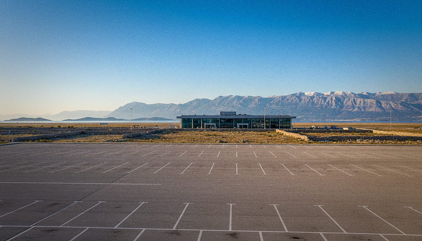 Parkplatz vor dem Terminal des Flughafens Zadar